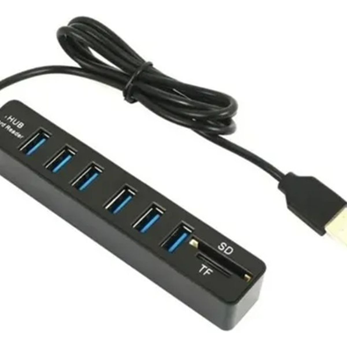 IRM - Splitter Hub 3.0 Usb Hi-speed 6 Puertos Con Ranura Sd+flash Negro