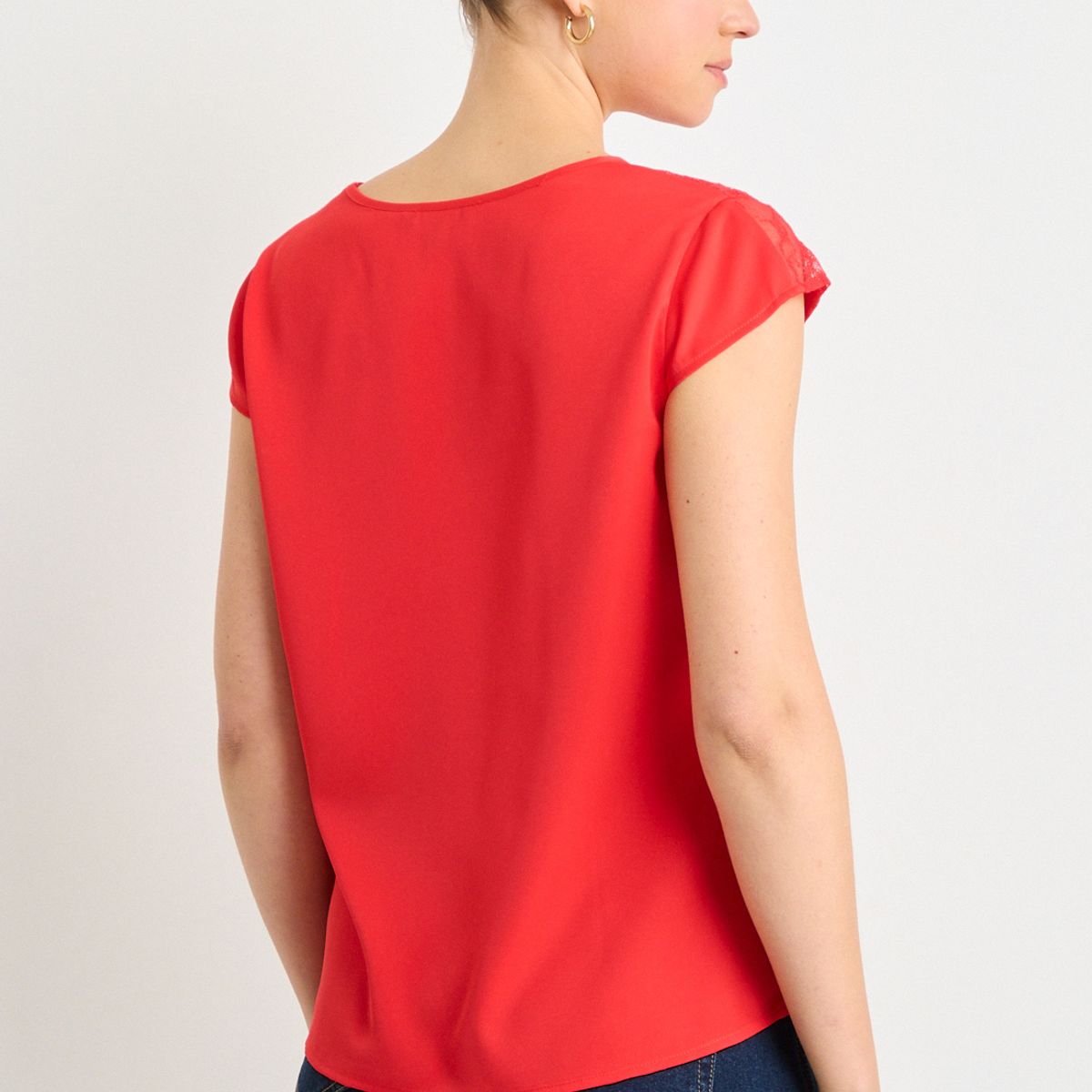 ASH - Blusa Manga Corta Mujer Rojo Ash