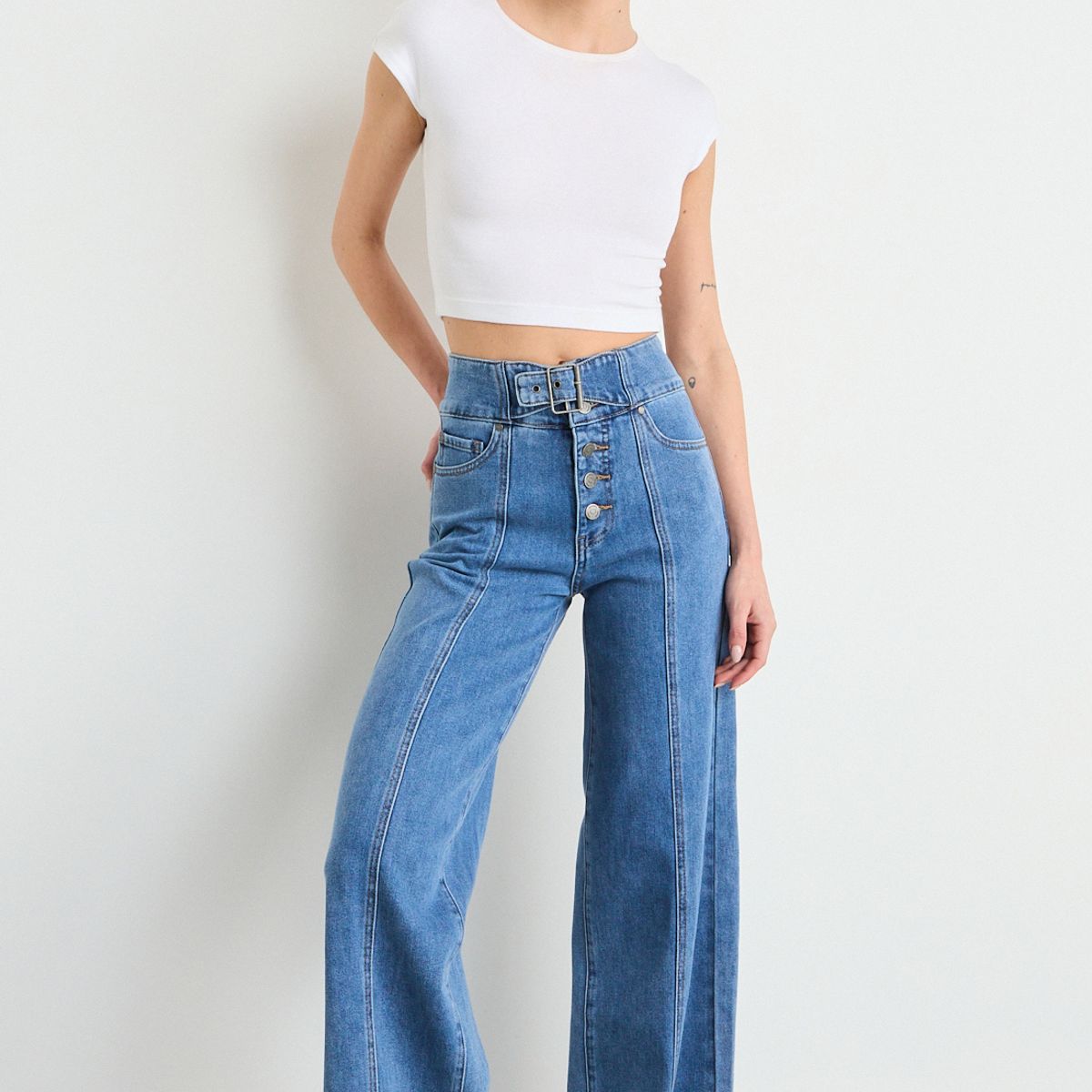 IO - Jeans Flare Mujer Azul Io