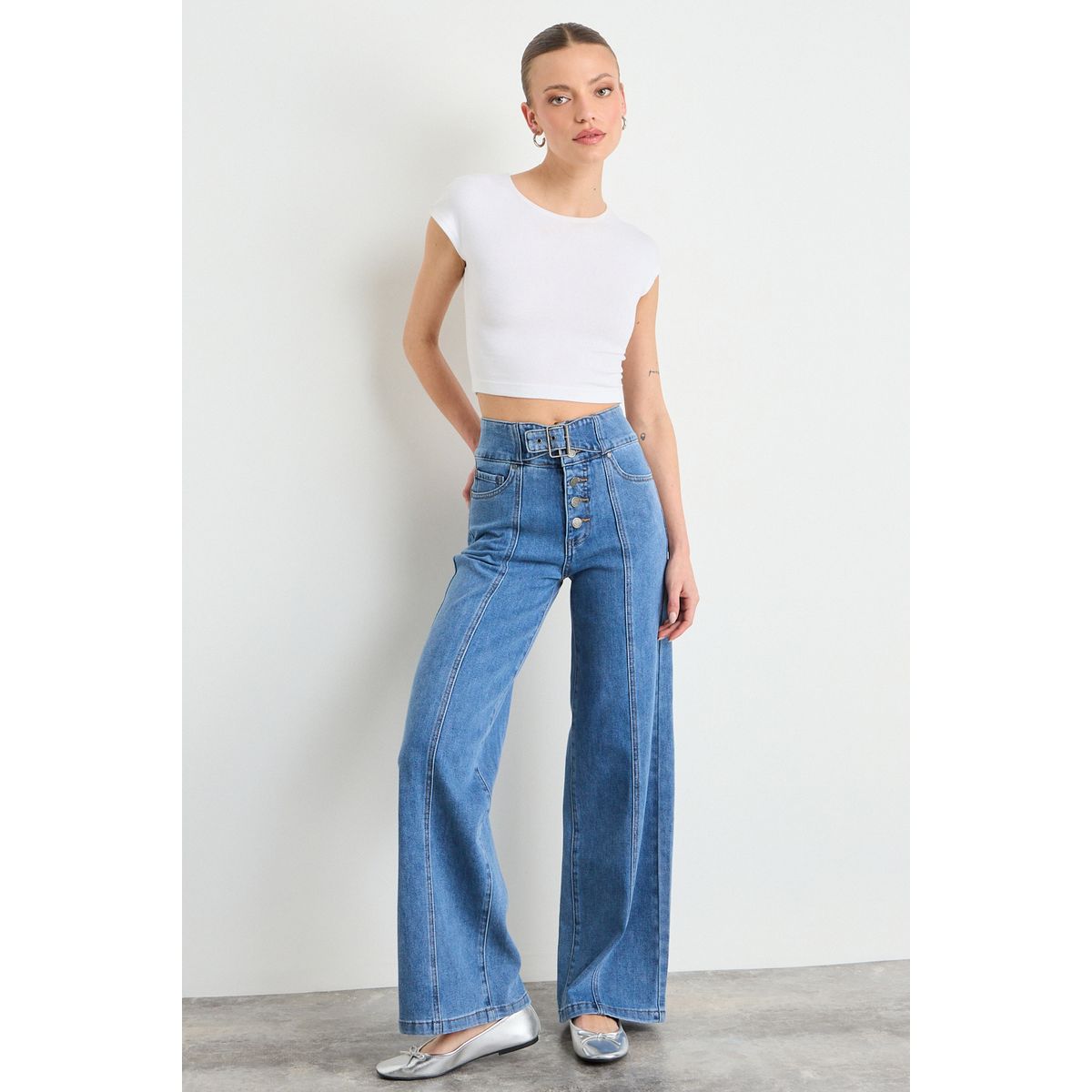 IO - Jeans Flare Mujer Azul Io