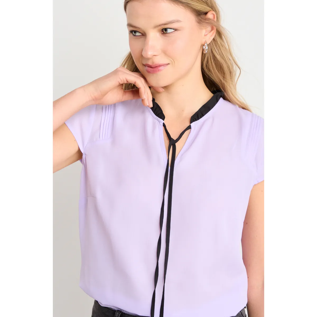 ASH - Blusa Manga Corta Mujer Morado Ash