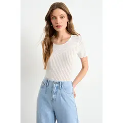 IO - Polera Manga Corta Mujer Crudo