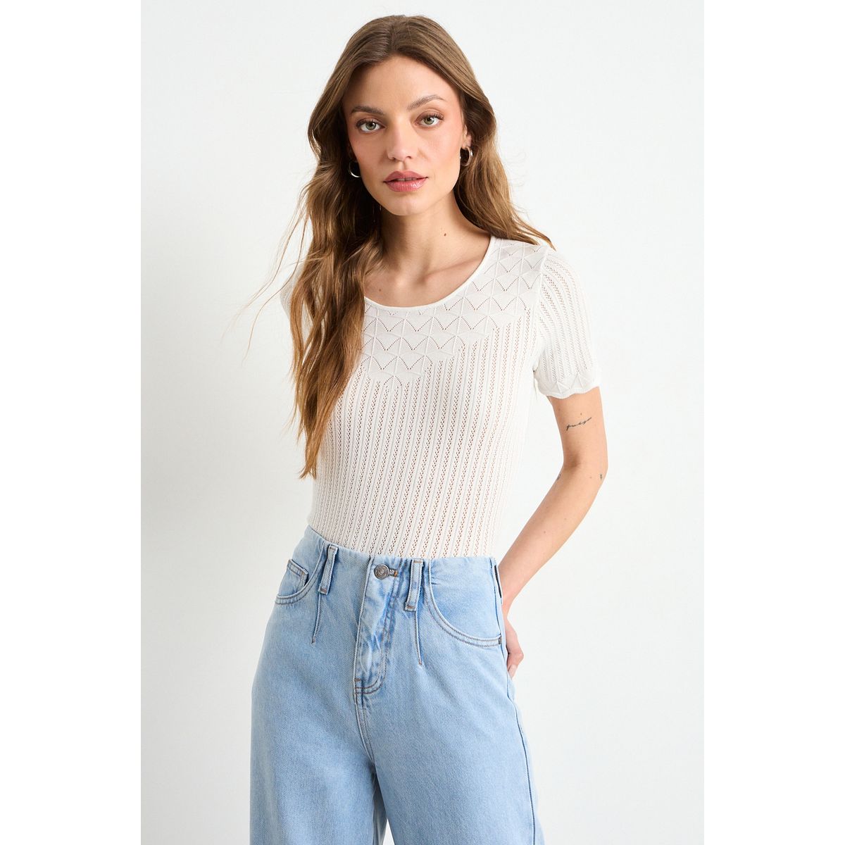 IO - Polera Manga Corta Mujer Crudo iO