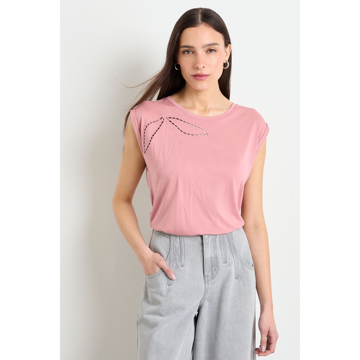 IO - Polera Manga Corta Rosada iO