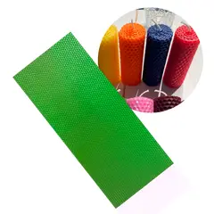 GENERICO - 12 Laminas Cera Abejas Para Velas Diy 10x40 Cm Verde