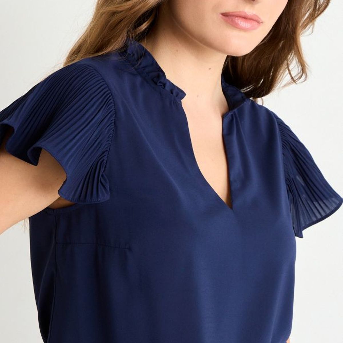 IO - Blusa Manga Corta Azul Mujer iO
