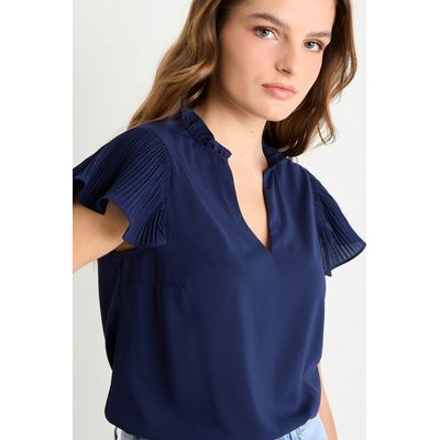Imagen 2 del producto Blusa Manga Corta Azul Mujer