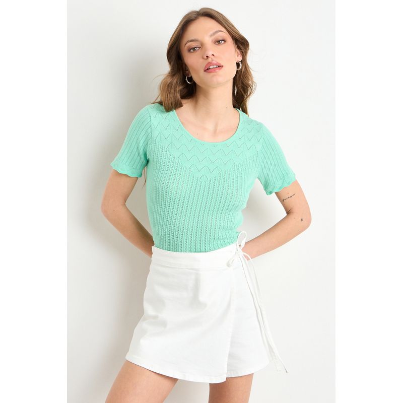 IO - Polera Manga Corta Verde Mujer iO