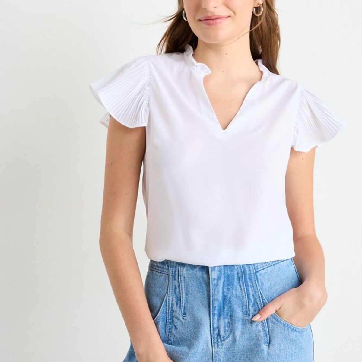 IO - Blusa Manga Corta Crudo Mujer iO