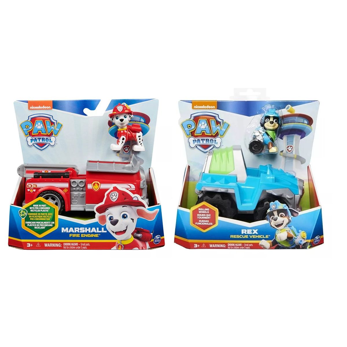 PAW PATROL - Pack Vehículo Básico Paw Patrol Marshall + Rex