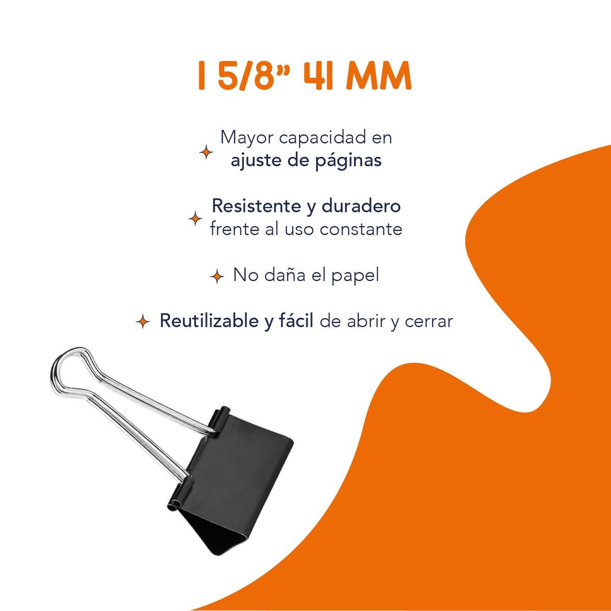 GENERICO - Apretadores Doble Clip 41 mm Vinifan - Caja 12 uds