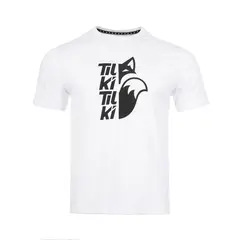 TILKI - Polera Cotton Mix Big Logo BlancaNegra Tenis Padel