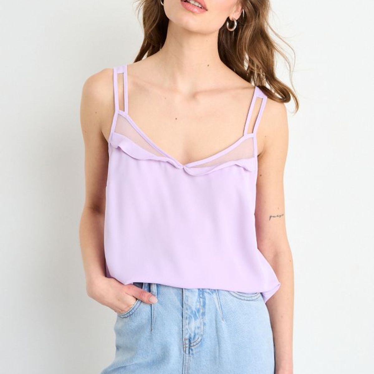 IO - Blusa Sin Mangas Lila Mujer iO