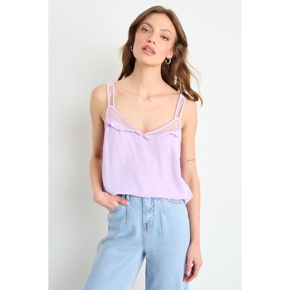 IO - Blusa Sin Mangas Lila Mujer iO