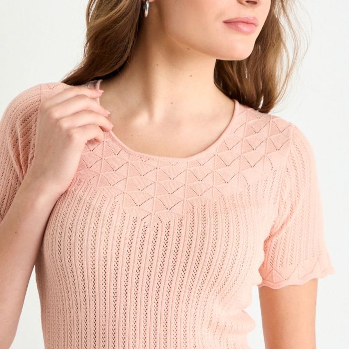 IO - Polera Manga Corta Mujer Damasco iO