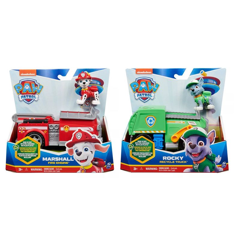 PAW PATROL - Pack Vehículo Básico Paw Patrol Marshall + Rocky