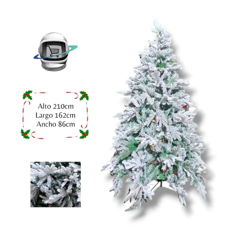 BIGBAMSPACE - Arbol de Navidad 210cm Nevado Ramas