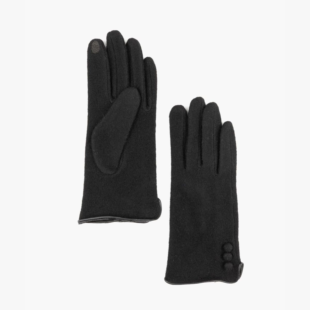 LOUNGE - Guantes Mujer Lana Negro