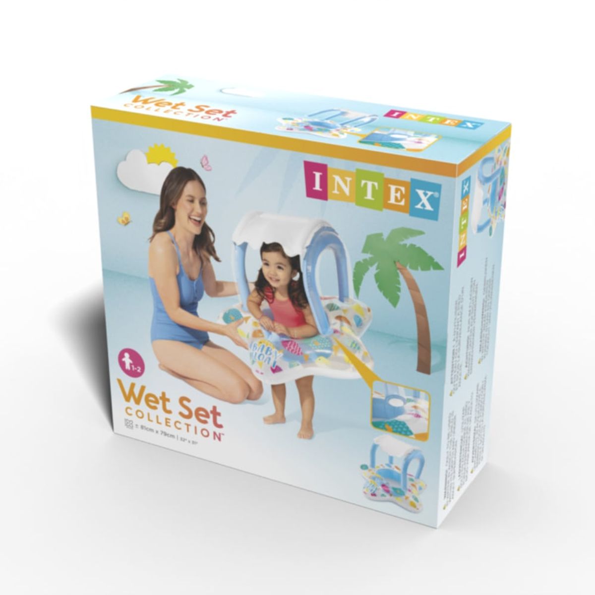 INTEX - Flotador Inflable INTEX con Asiento para Bebés 1-2 Años