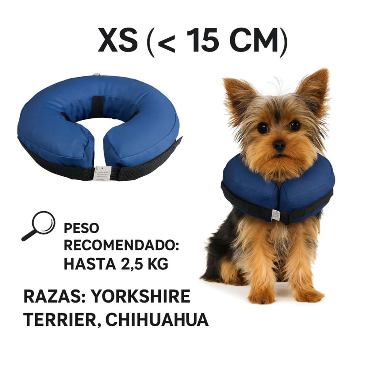 GENERICO - Collar Inflable XS (-15 cm) Recuperación Perros y Gatos