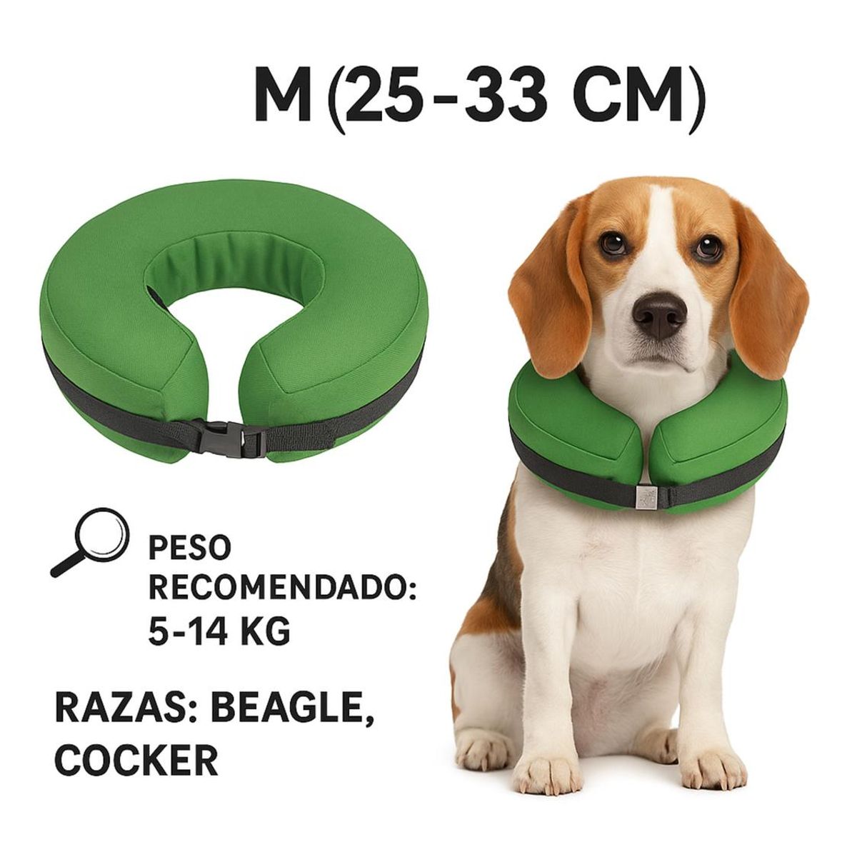 GENERICO - Collar Inflable M (25-33 cm) Recuperación Perros y Gatos