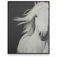 TERRA ESTILO - Cuadro Caballo Blanco con Negro
