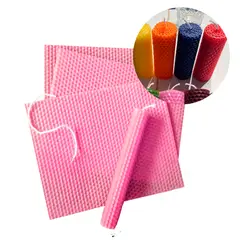 GENERICO - 12 Laminas Cera Abejas Para Velas Diy 20x20 Cm Rosa