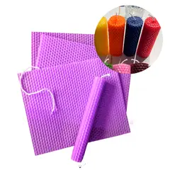 GENERICO - 12 Laminas Cera Abejas Para Velas Diy 20x20 Cm Purpura