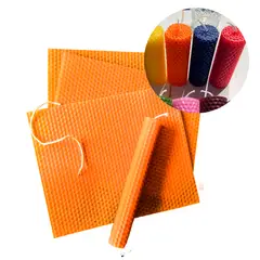 GENERICO - 12 Laminas Cera Abejas Para Velas Diy 20x20 Cm Naranja
