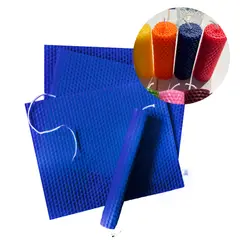 GENERICO - 12 Laminas Cera Abejas Para Velas Diy 20x20 Cm Azul