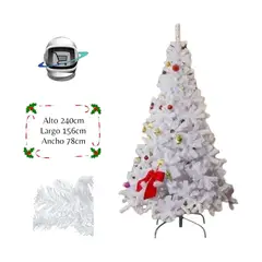 BIGBAMSPACE - Arbol de Navidad 240cm Blanco Ramas Frondoso