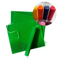 GENERICO - 12 Laminas Cera Abejas Para Velas Diy 20x20 Cm Verde