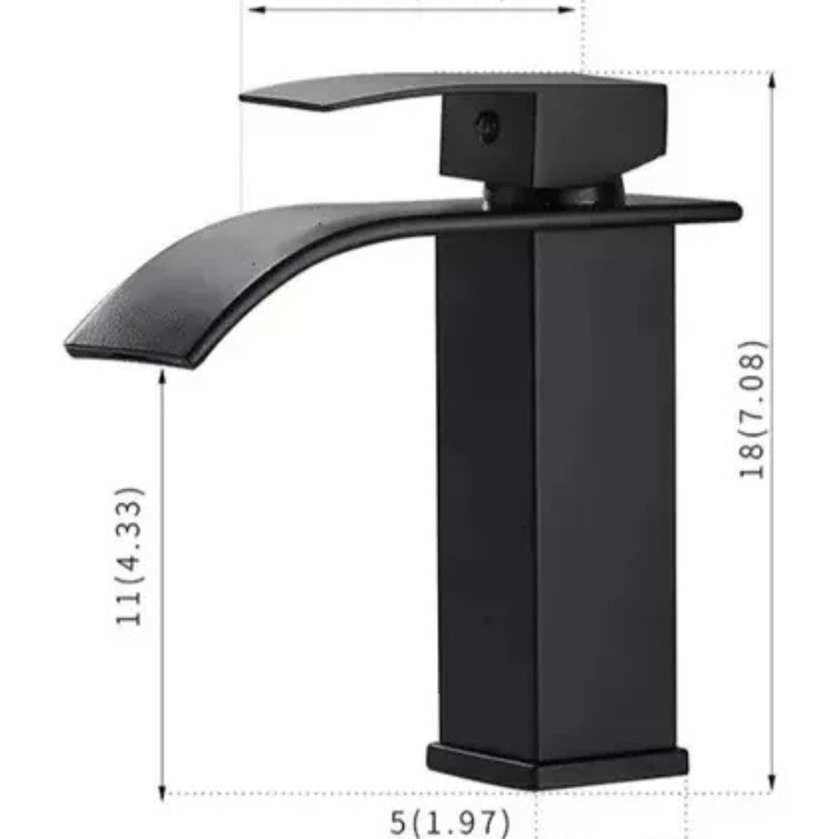 GENERICO - Griferia Para Baño Lavabo Monomando Cascada Mezclador Negro