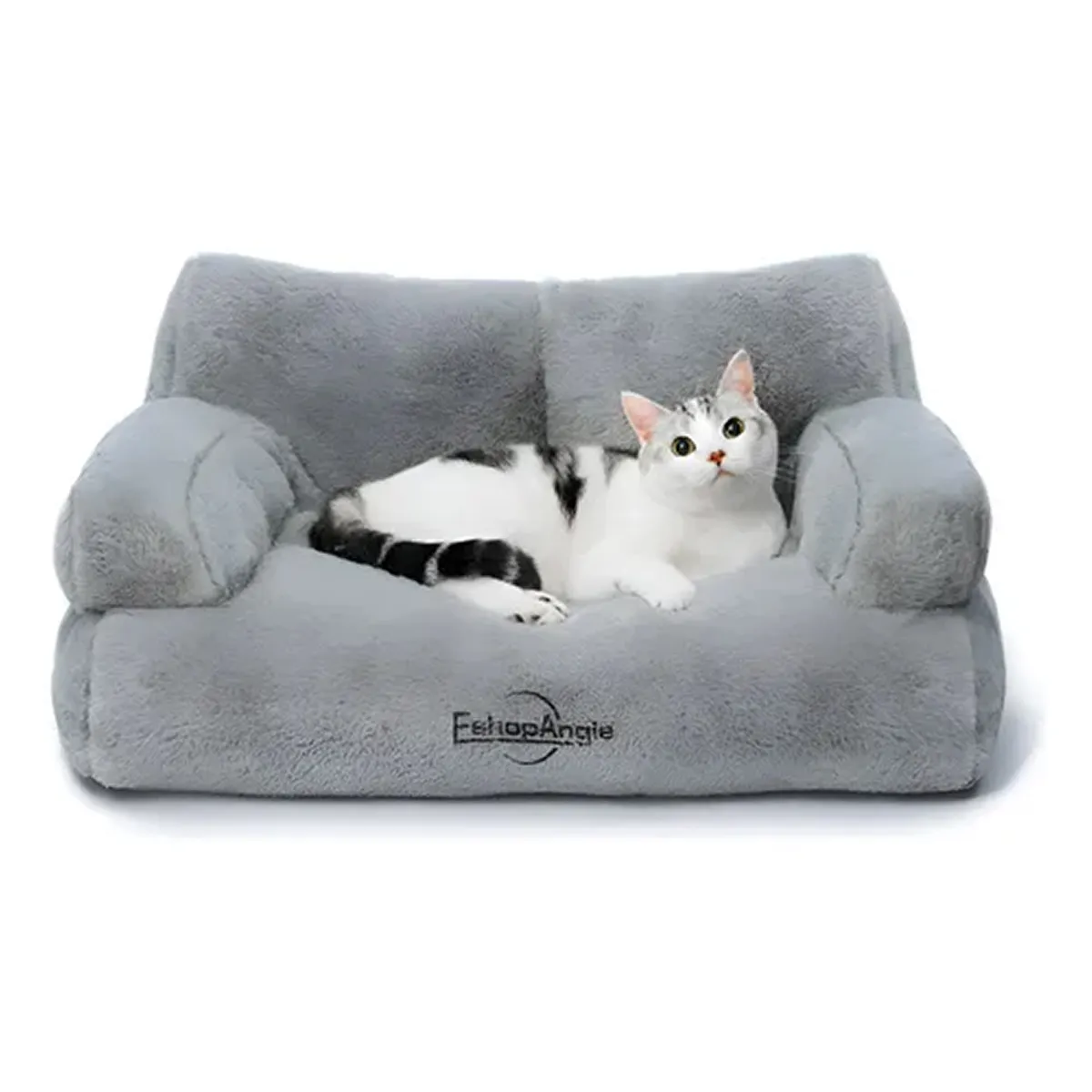 ESHOPANGIE - Cama Sofa Supersuave Lavable Para Mascota Perro Gato Gris