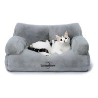 Cama Sofa Supersuave Lavable Para Mascota Perro Gato Gris