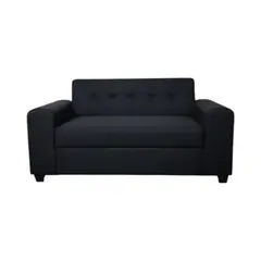 DISEÑOS VALESTRINI - SOFA TRES CUERPOS BRAZO REDONDO EN LINO NEGRO