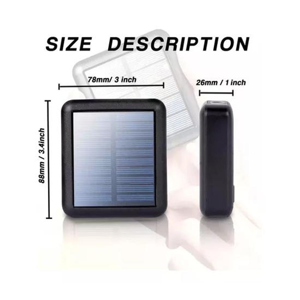 GENERICO - Batería portátil externa 20000mAh 2 puertos USB solar color blanco