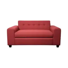 DISEÑOS VALESTRINI - SOFA TRES CUERPOS BRAZO REDONDO EN LINO ROJO