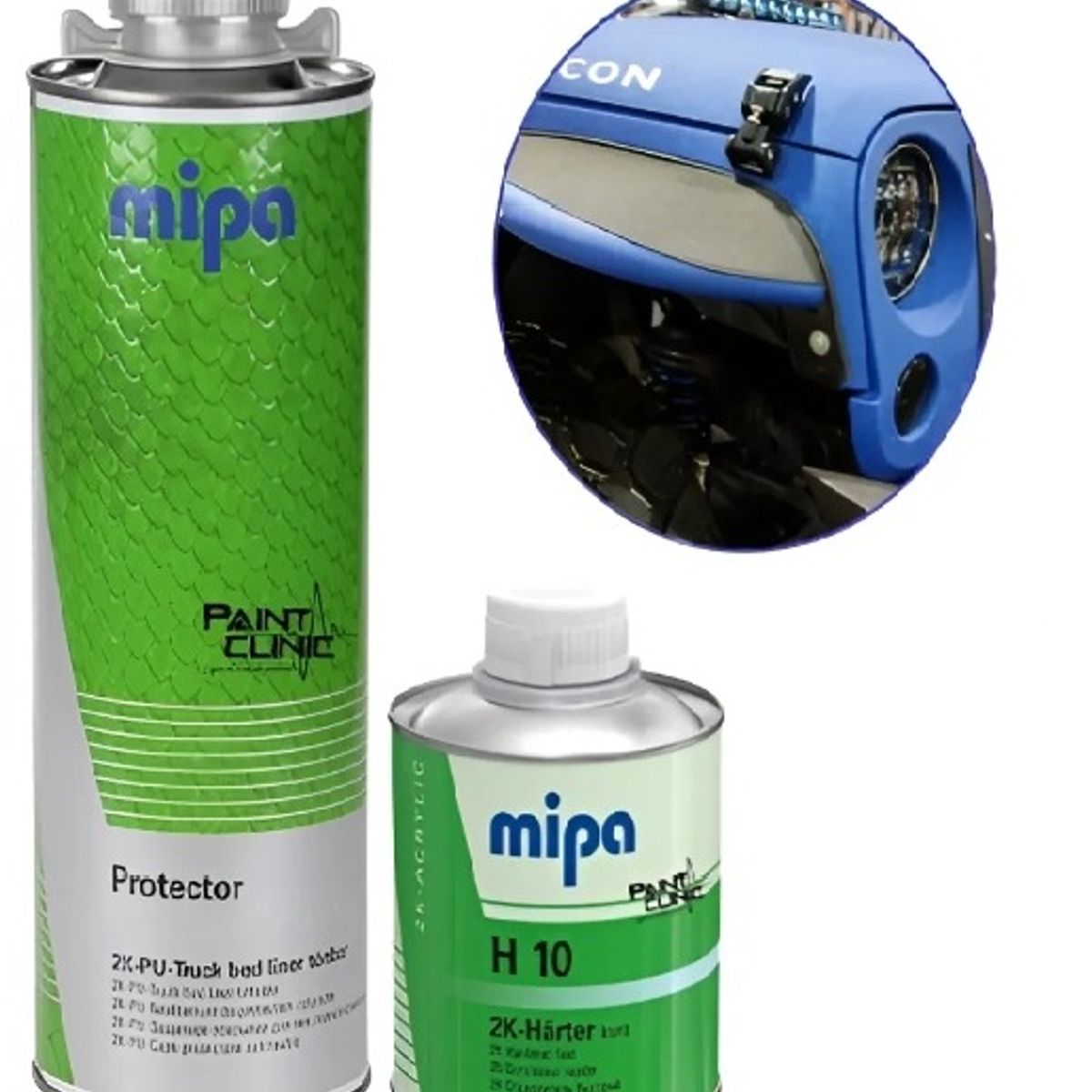 GENERICO - Kit Protector Pintura MIPA 1Lt Tipo Raptor TINTABLE