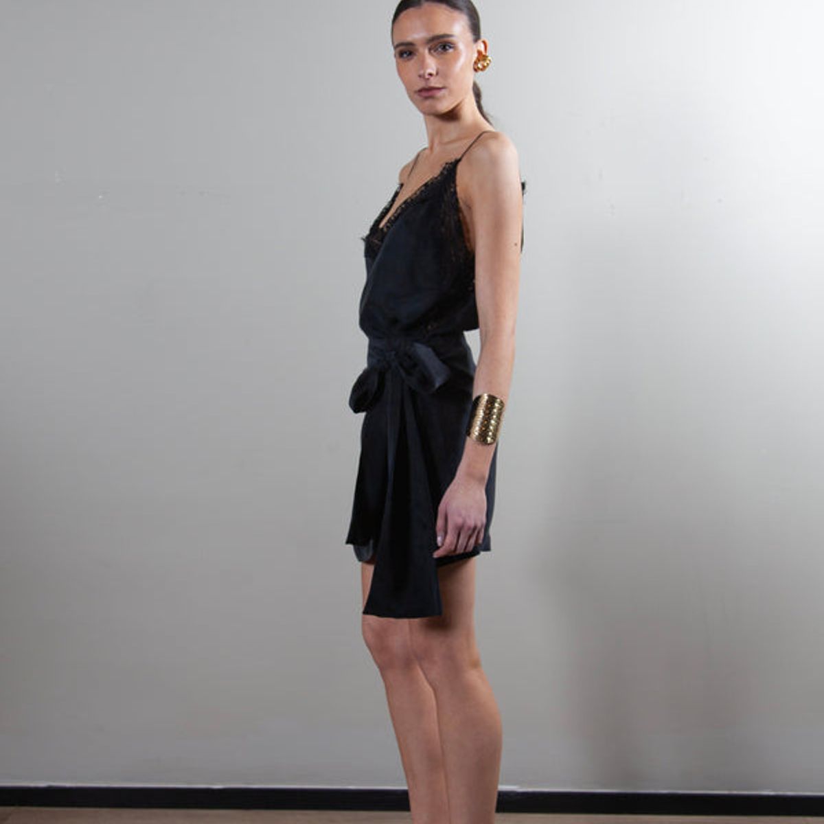 LA MURA - Falda Adela Cupro Negra