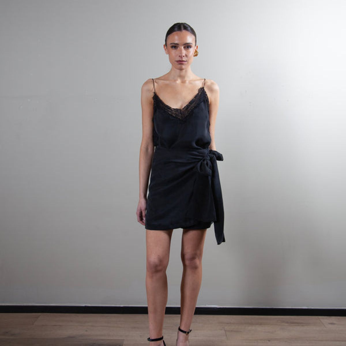 LA MURA - Falda Adela Cupro Negra