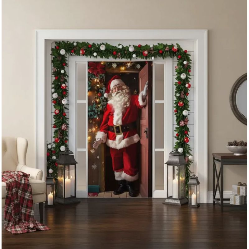 GENERICO - Funda Cubre Puerta De Navidad Cubierta Decorativa