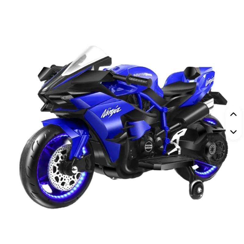 GENERICO - Moto a Batería Deportiva Ninja Azul Infantil