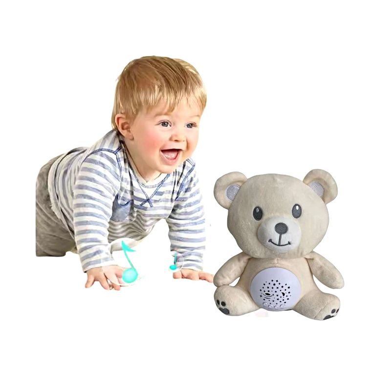 GENERICO - OSO PELUCHE PROYECTOR DE LUCES Y SONIDOS BEBÉ