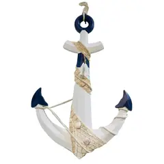 GENERICO - Decoración Marina Ancla Náutica De Madera 40x58cm
