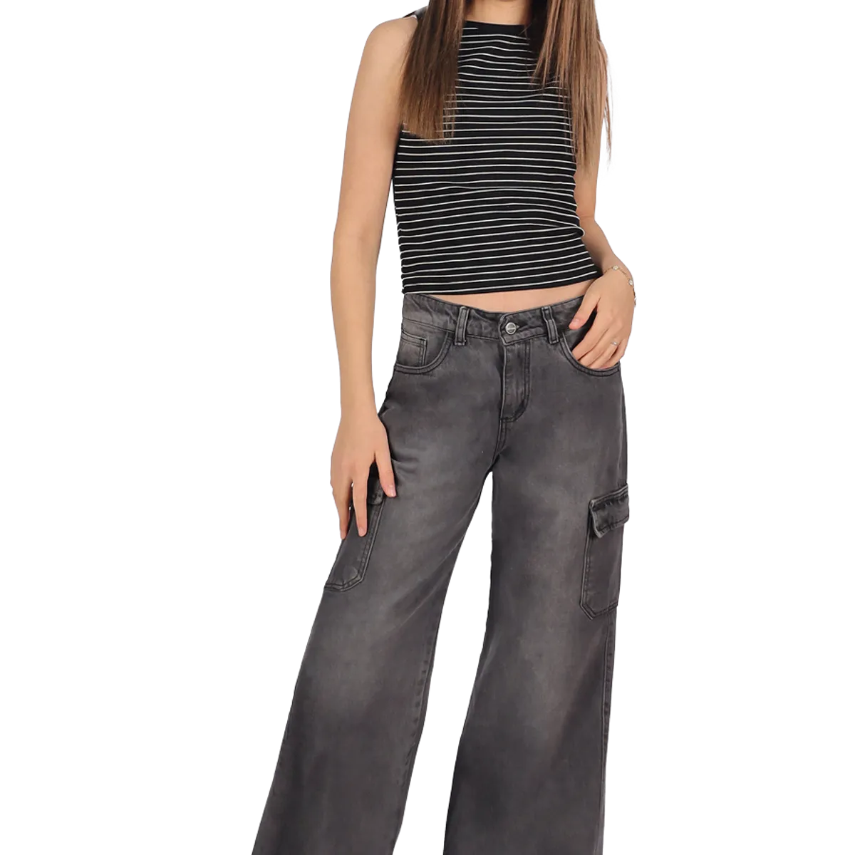 DIVINO JEANS - Jeans Fatima III Gris Divino Teen