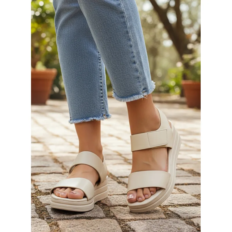 SNOOPY - Sandalias  Beige Casuales para Dama  M422