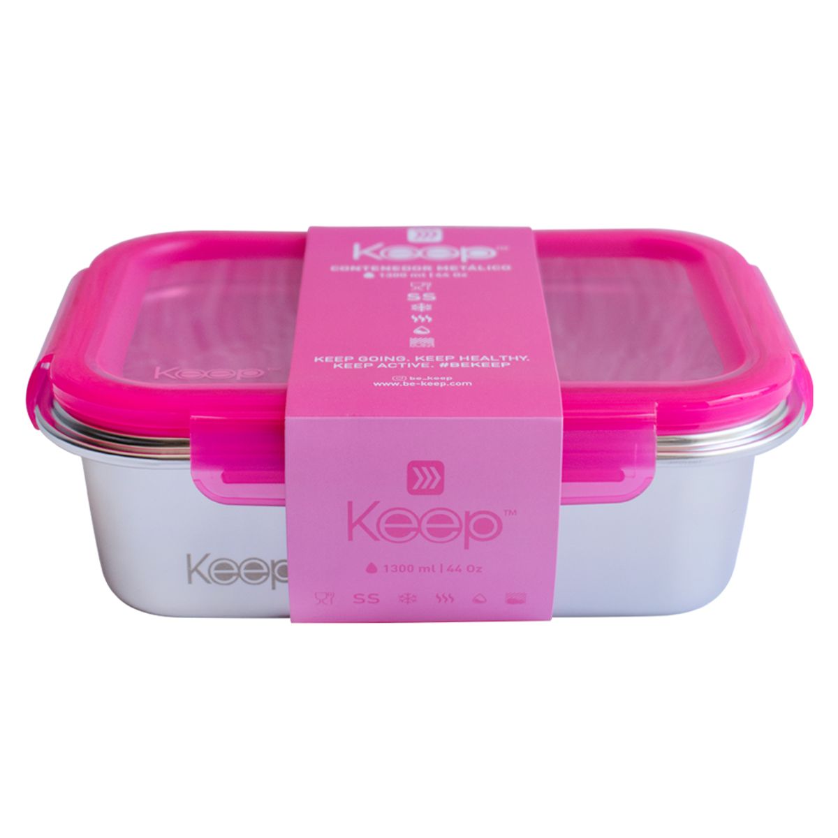 KEEP - Hermético Metalico Rosado1300 ml Keep