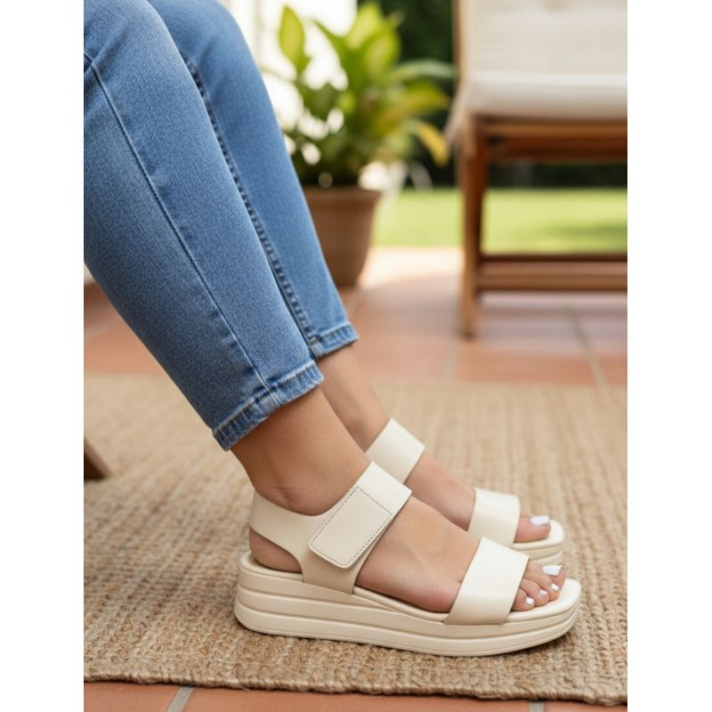 SNOOPY - Sandalias  Beige Casuales para Dama  M422