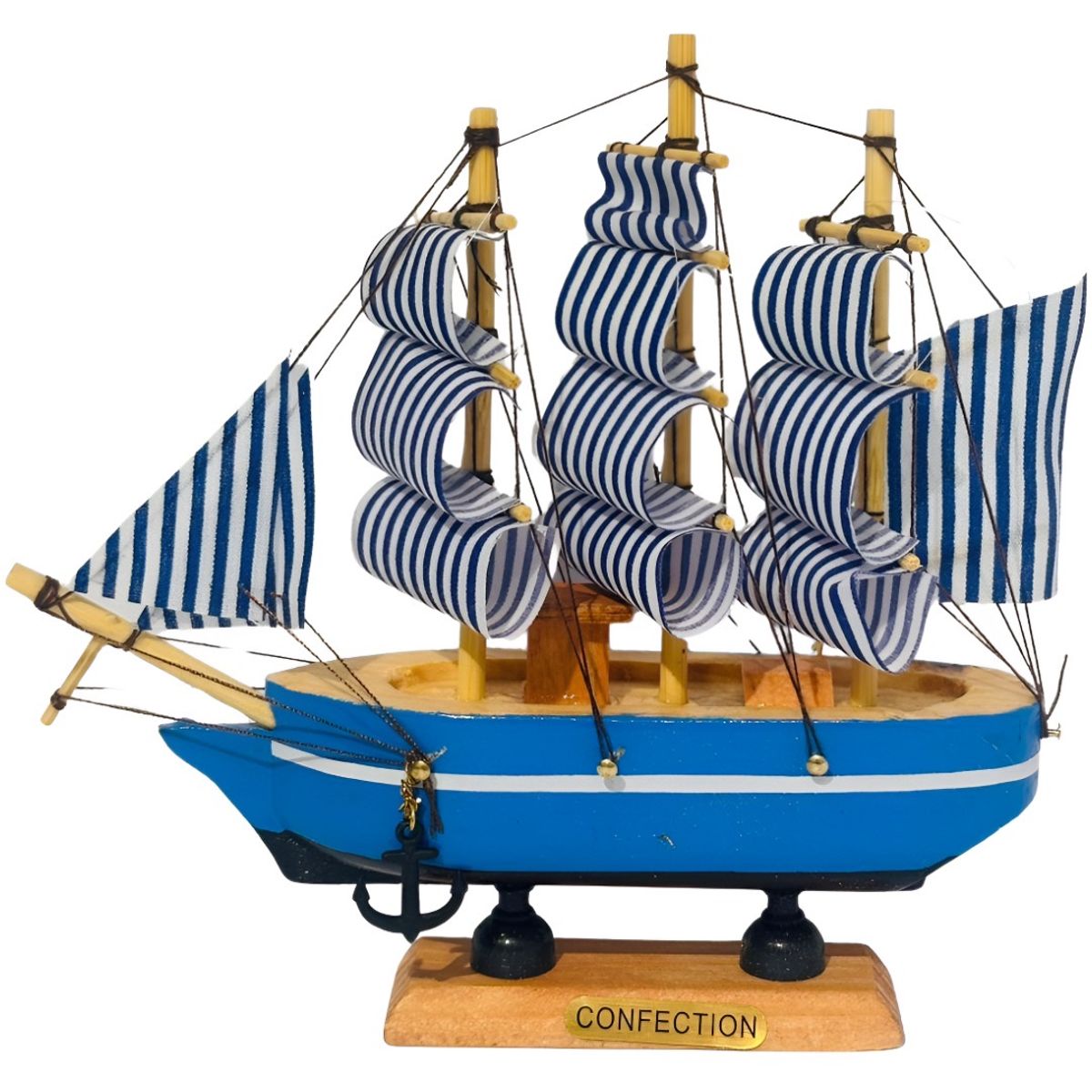 GENERICO - Decoración Barco Velero De Madera 15cm